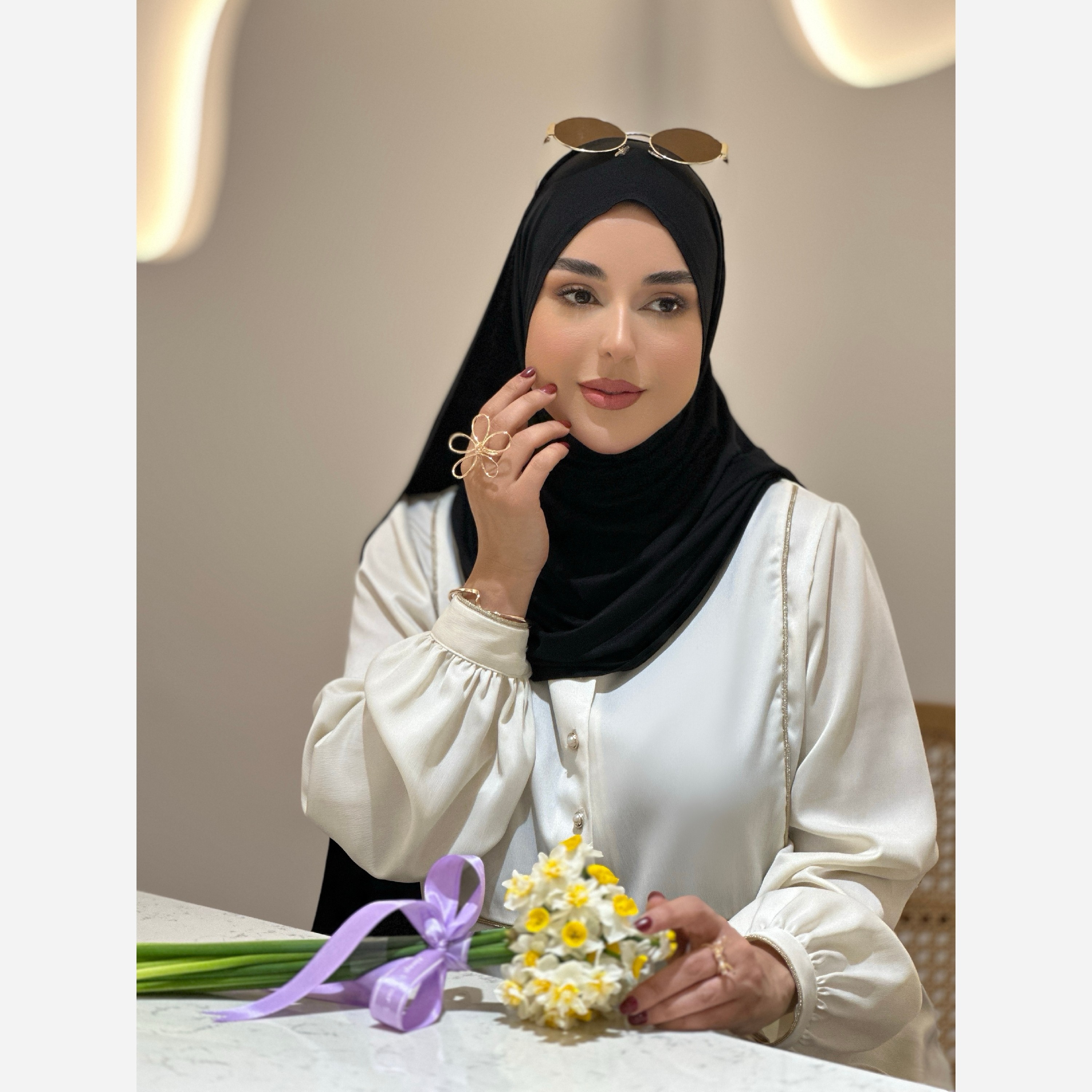 شال کشی کویتی (نخ پنبه) مشکی