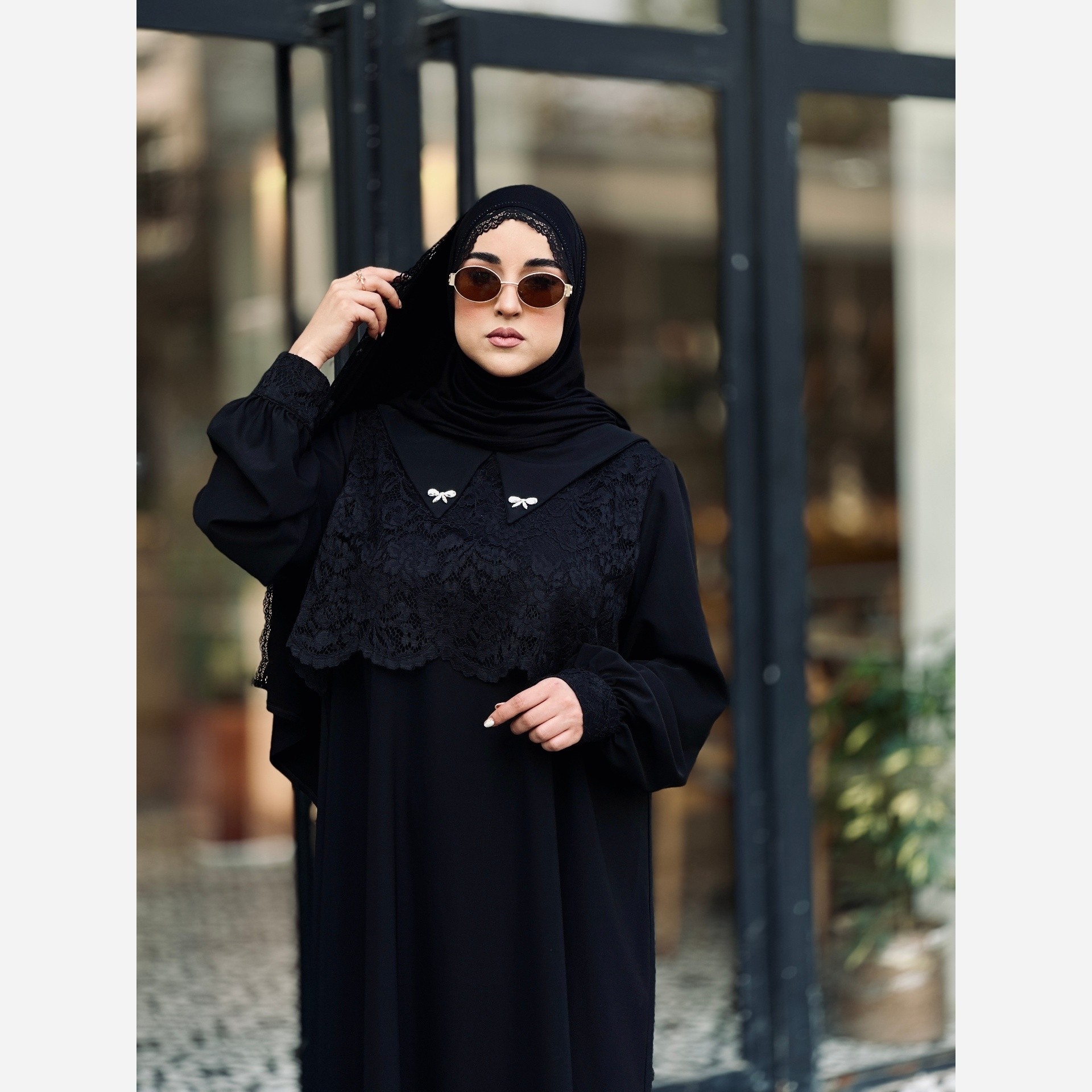 شال کشی کویتی (نخ پنبه) مشکی
