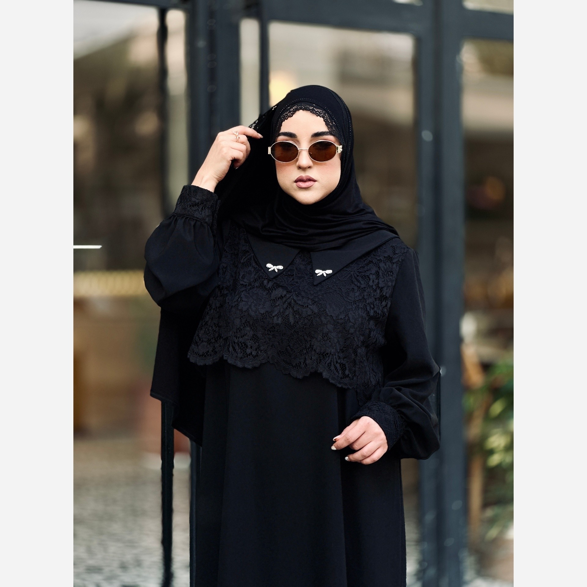 شال کشی کویتی (نخ پنبه) مشکی