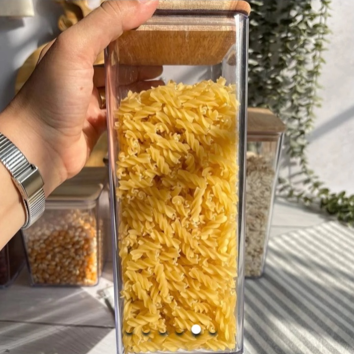 بانکه حبوبات درب چوبی مربع