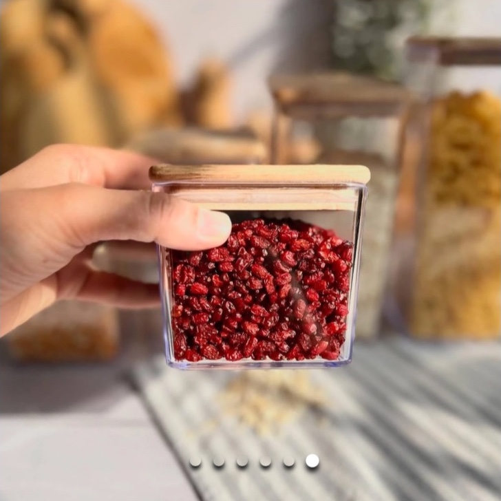 بانکه حبوبات درب چوبی مربع