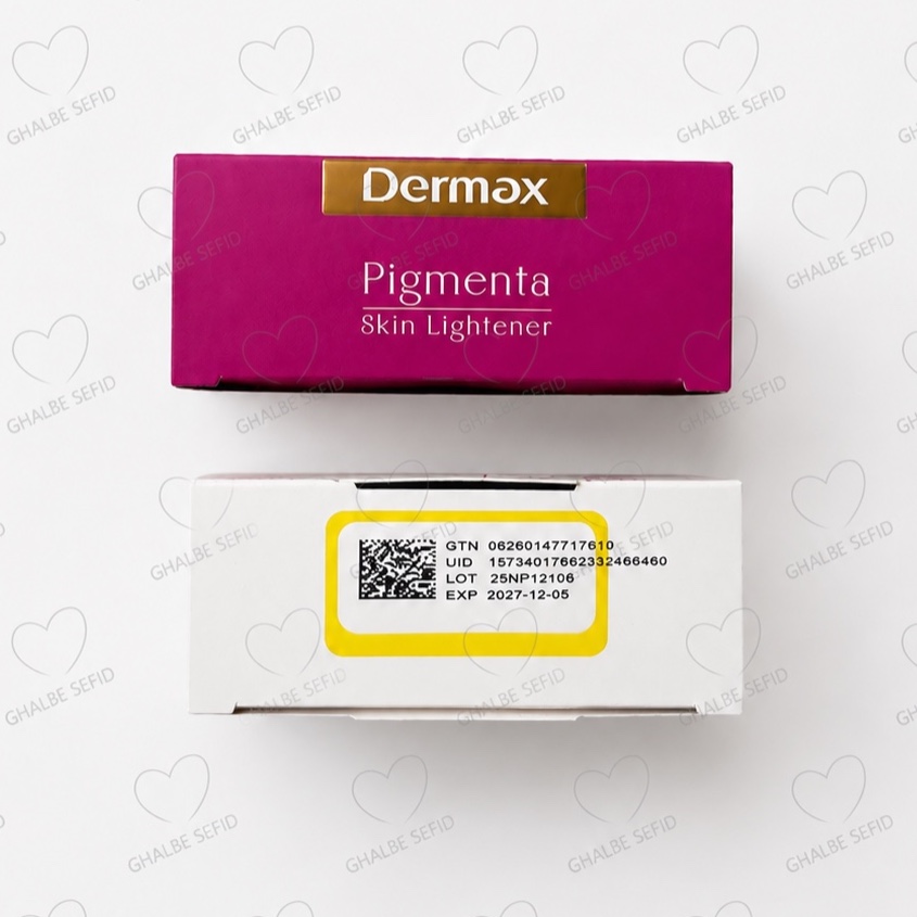 پیگمنتا درمکس اصلی پوست 30 عددی اصل ضمانتی درمکس pigmenta skin Lightener انقضا1406.08