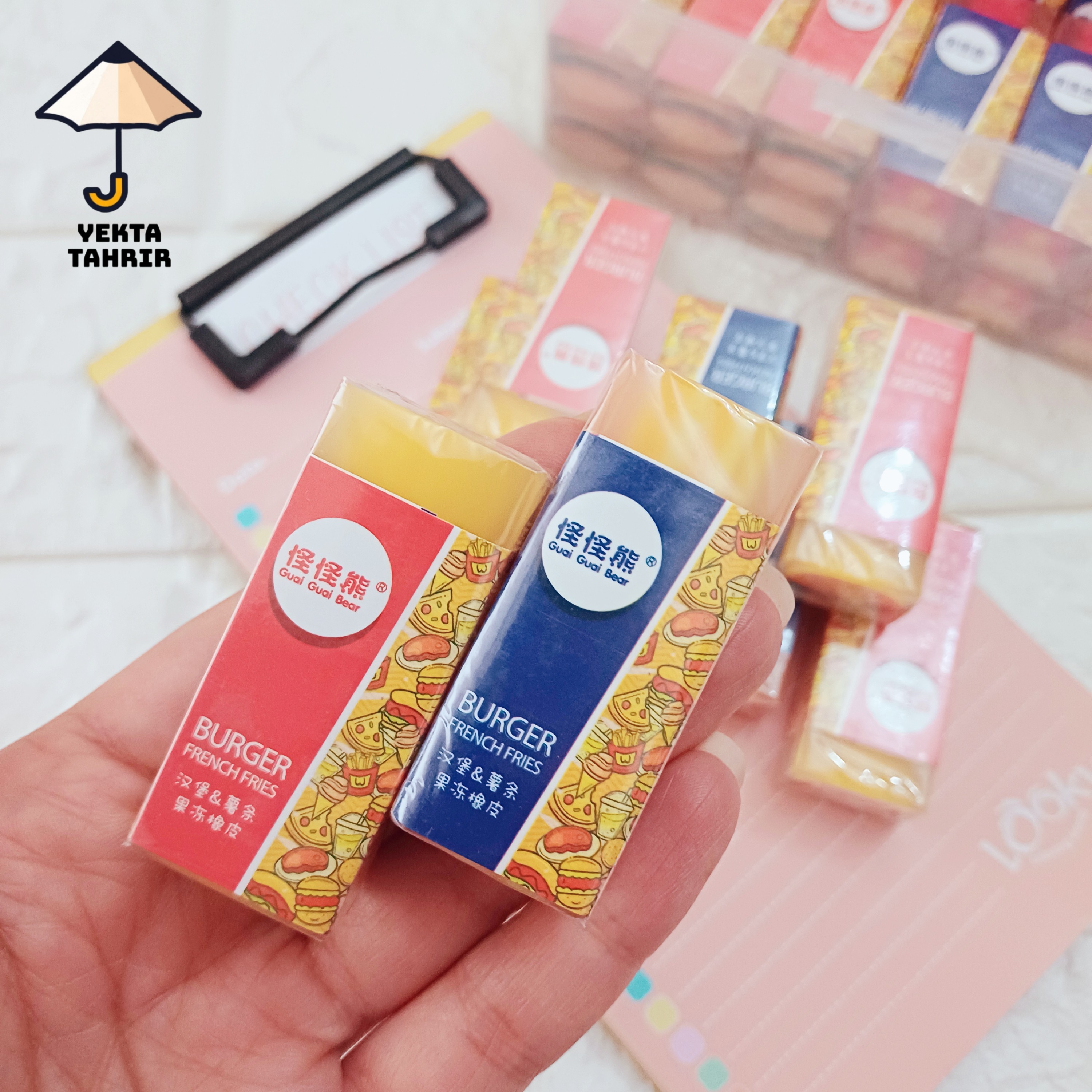 پاکن مغزدار فست فود کیوت ابعاد 5.2x2.2x1.7 سانت پاک کن فانتزی پاککن مغزی پرطرفدار سیب زمینی ، همبرگر قابل برش 1 عدد