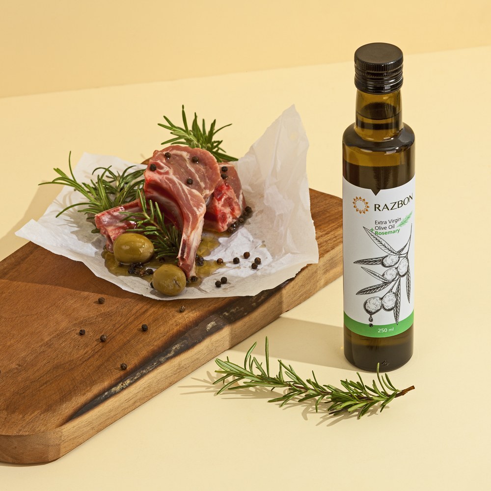 روغن زیتون فرابکر با عصاره طبیعی رزماری رزبن حجم 250 میلی لیتر
