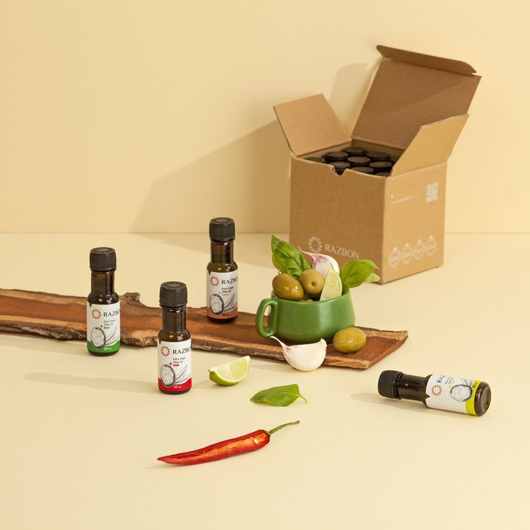 روغن زیتون فرابکر طعم دار کرونایکی رزبن حجم 20 میلی لیتر بسته 12 عددی