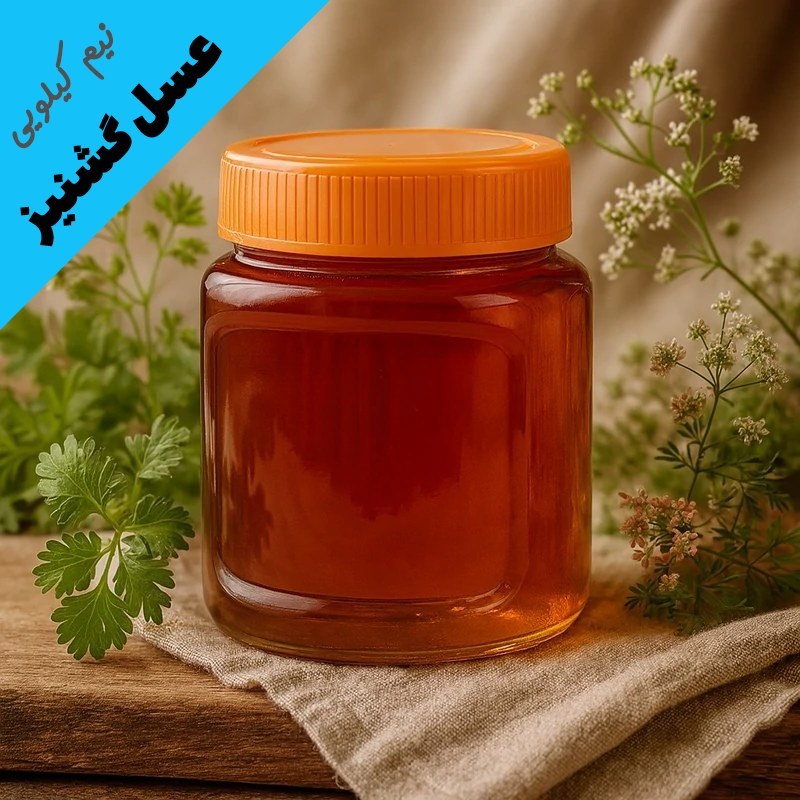 عسل طبیعی گشنیز درجه یک - با ضمانت مادام العمر (نیم کیلویی)
