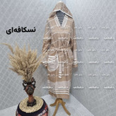 حوله لباسی تن پوش صددرصد نخی یزدی سایز لارج L دارای رنگبندی برند رامش قد 120 -دور کمر 120 - یقه تا مچ 70