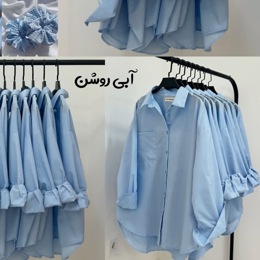 شومیز مانتویی کرپ سوپر مازراتی دارای رنگبندی و سایز بندی