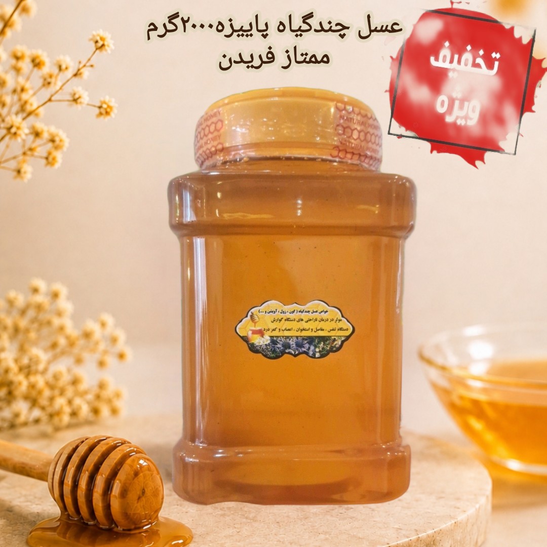 عسل چندگیاه پاییزه2کیلویی ممتازفریدن(ارسال رایگان به شهرستان فریدن)