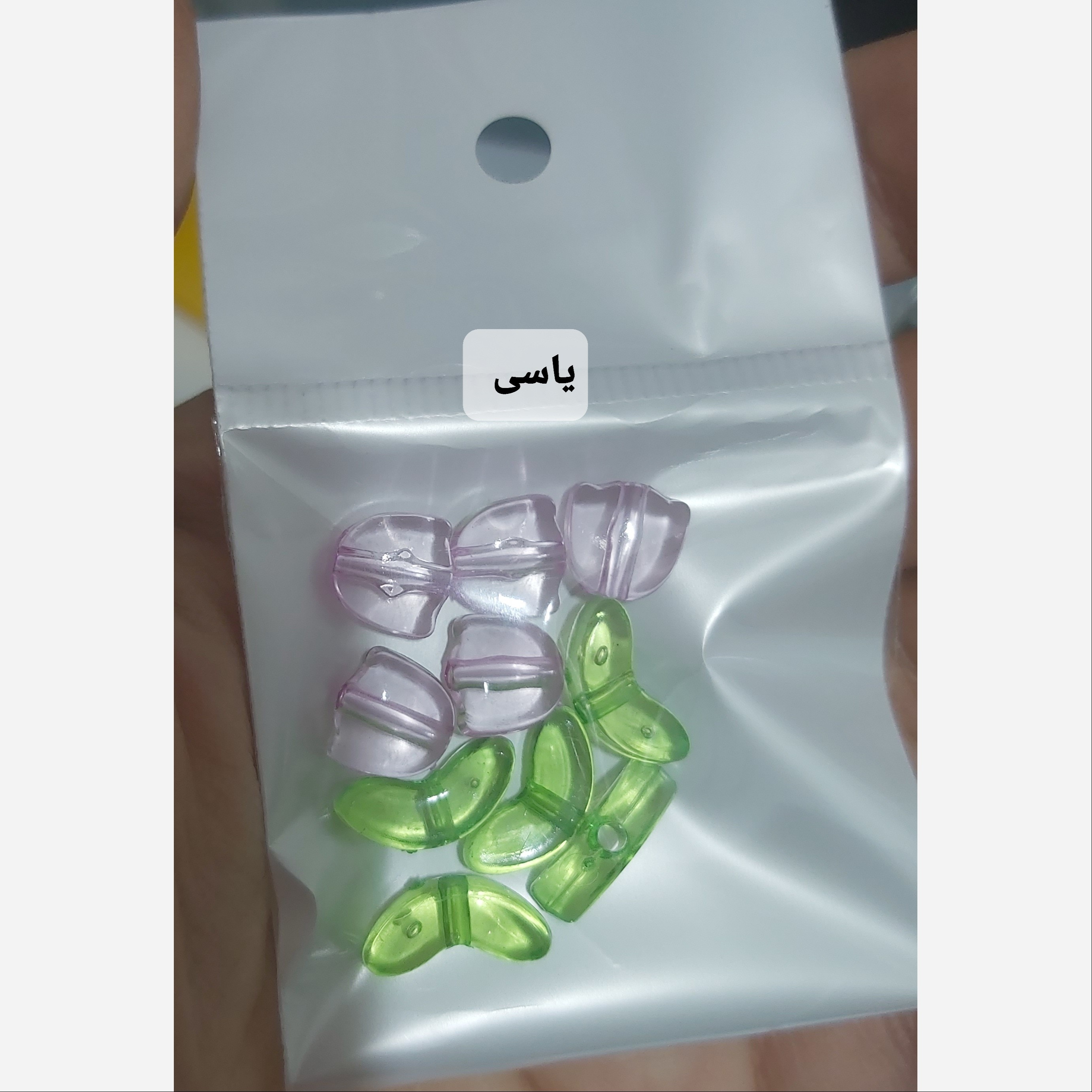 مهره طرح لاله وبرگ پلاستیکی(پک 5عددی برگ و5عددگل)