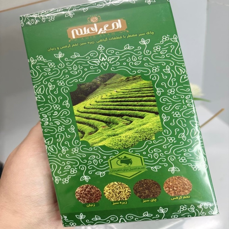 دمنوش ( چای سبز) امیر اعلم پک اصلی 5040 به همراه اشانتیون