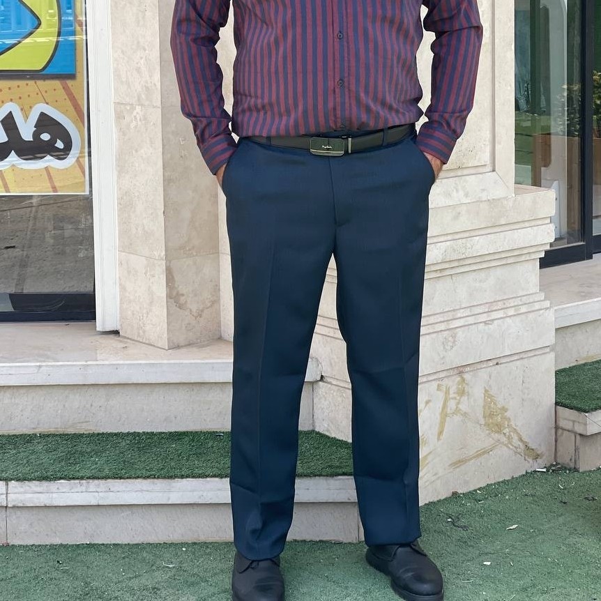 شلوار پارچه ای مردانه مدل راسته فاق بلند دمپا کاملا راسته قد بلند بدونه کشسانی کیفیت عالی