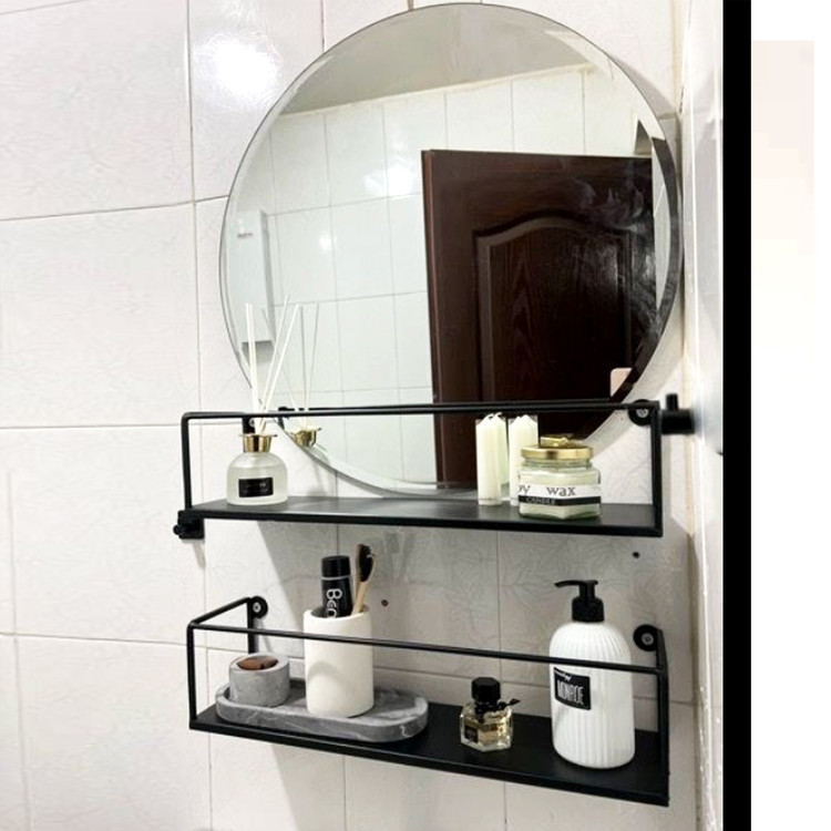 شلف دیواری مستطیل حمام و دستشویی فلزی ضد زنگ مدل فروردین