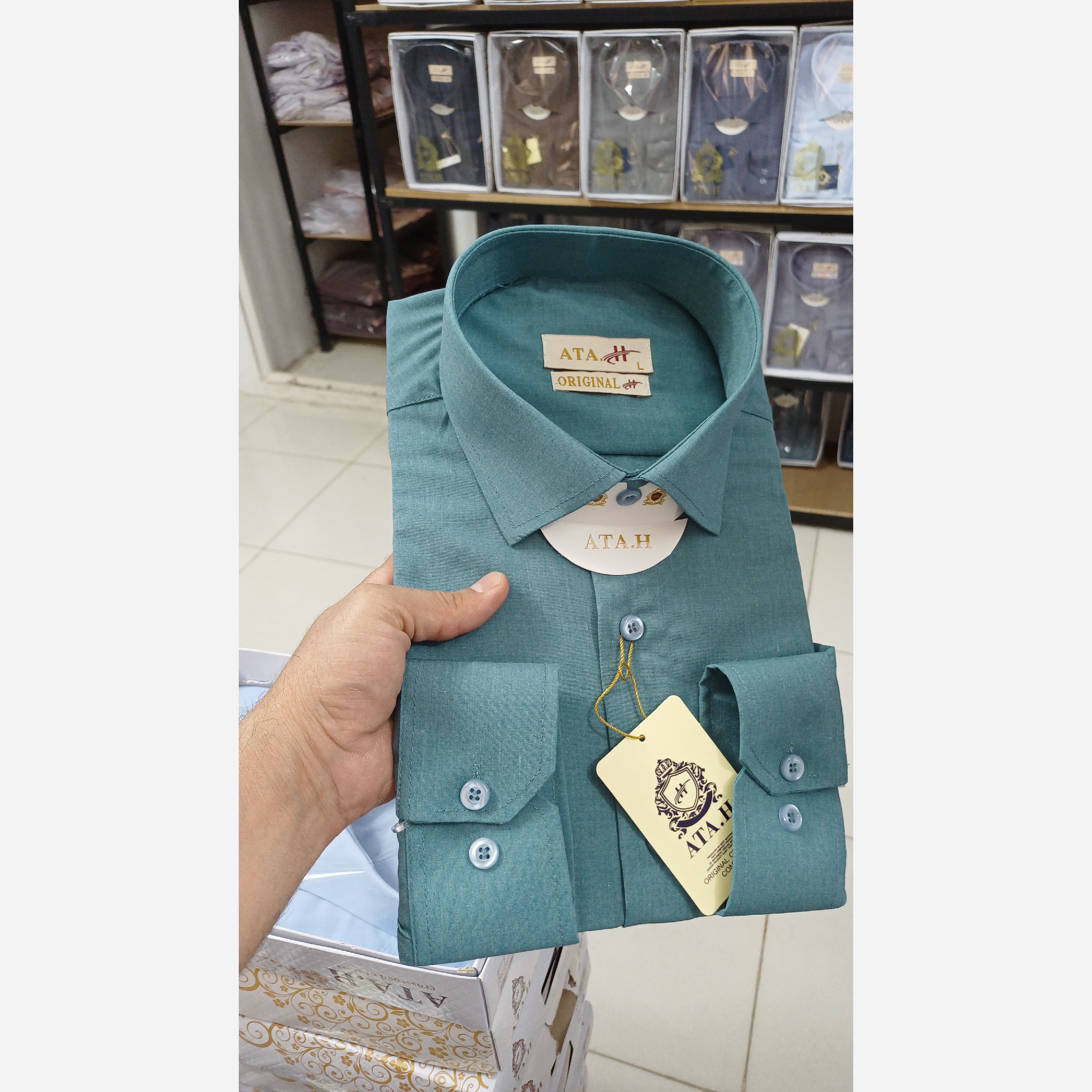 پیراهن مردانه رنگ خاص نخی درجه یک