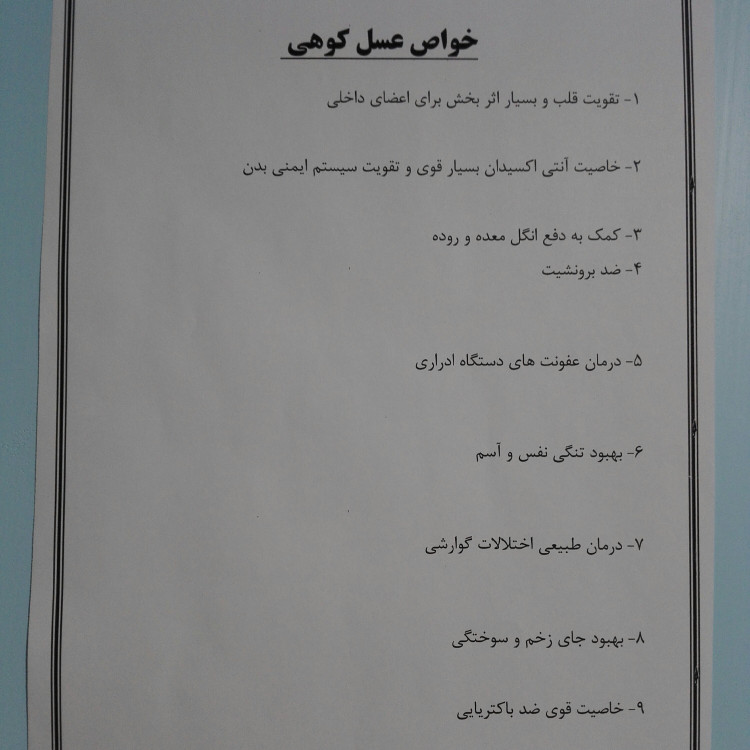 عسل طبیعی کوهی گون گز اعلا مستقیم از زنبوردار (1 کیلویی) برداشت 1405 ((پلمپ شده و بهداشتی))