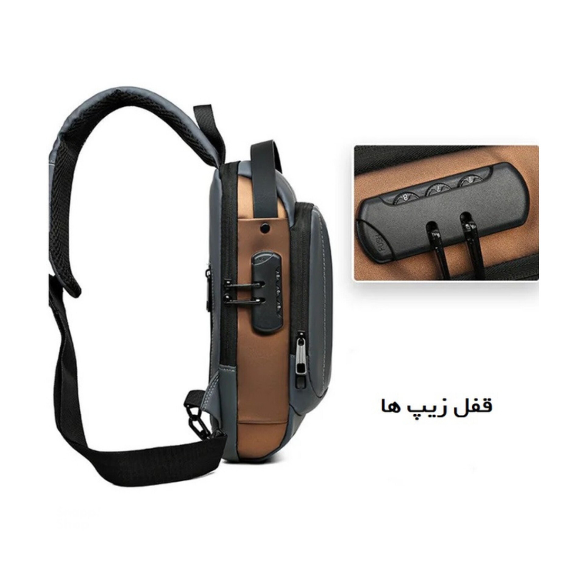کیف کراس بادی مردانه دوشی مدل IKO63 جنس TPU کج اسپورت