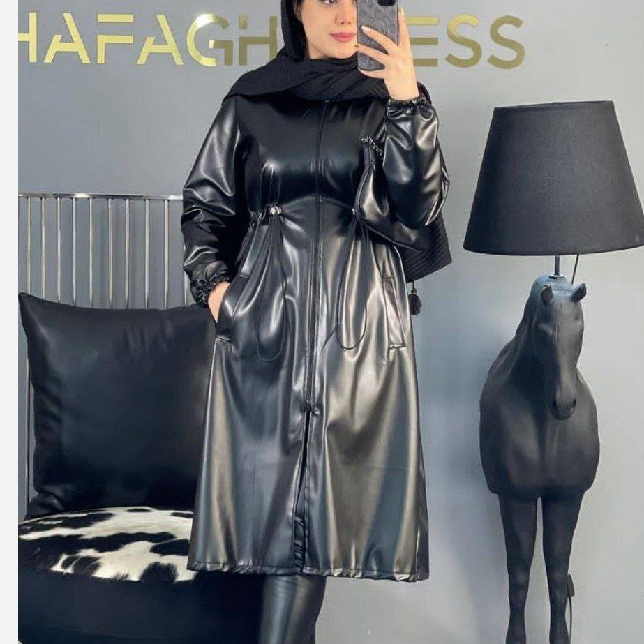 پالتو زنانه بارونی زنانه پاییزه چرم