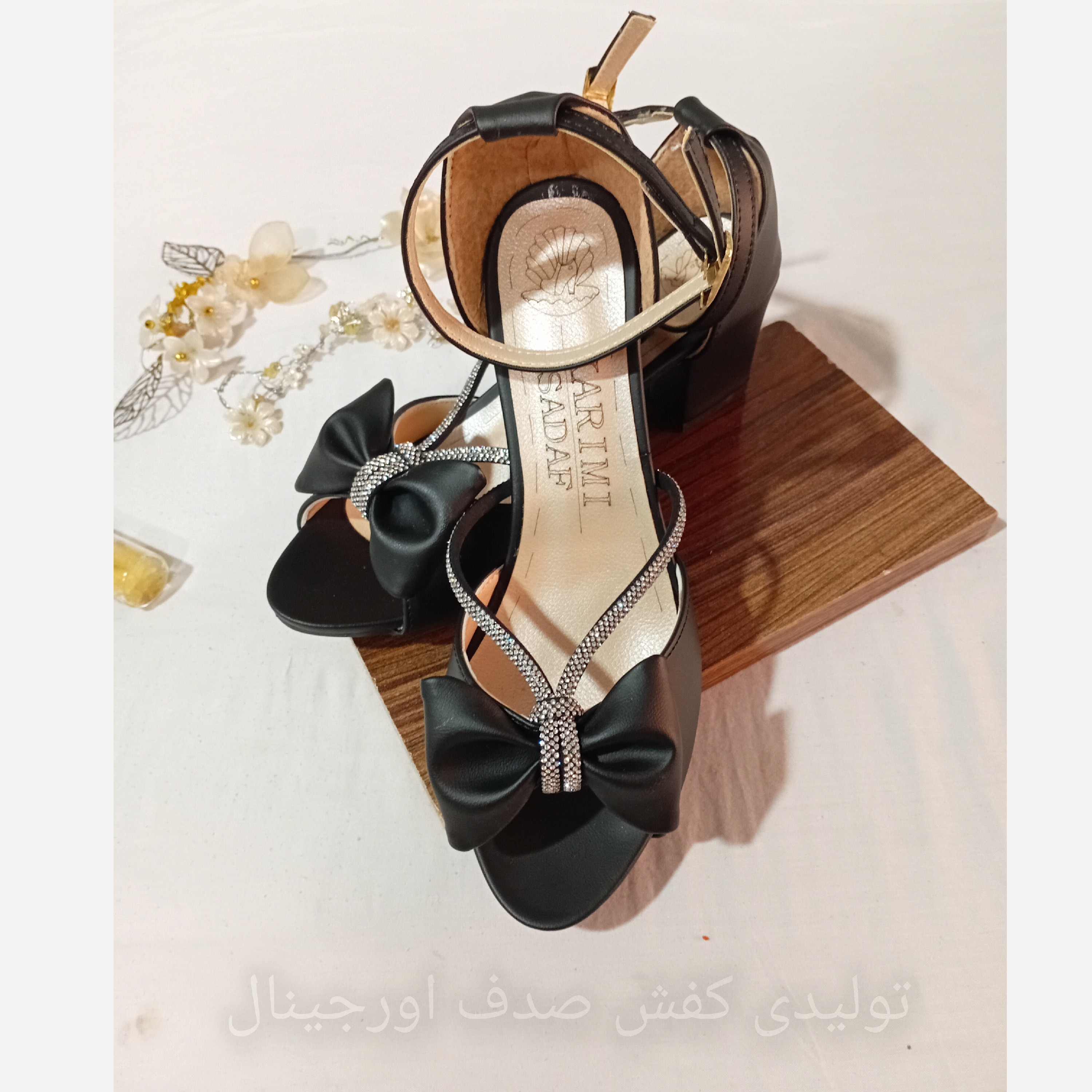 کفش مجلسی زنانه و دخترانه مدل ستایش برند صدف گلد ،صندل مجلسی زنانه،پاشنه 5سانت،37 تا 41