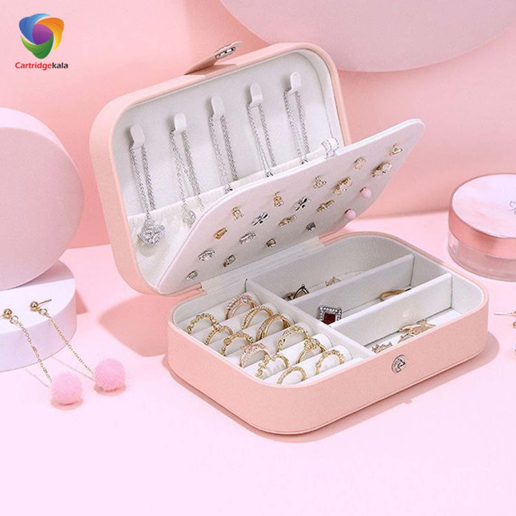 جعبه جواهرات جولری باکس تو چرمی مسافرتی