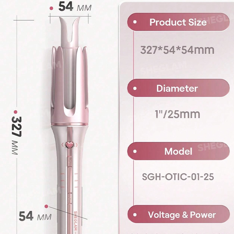 کرلی شیگلم صورتی (فر کننده مو)sheglam hair اورجینال مدل cupids charmone-touch 25mm