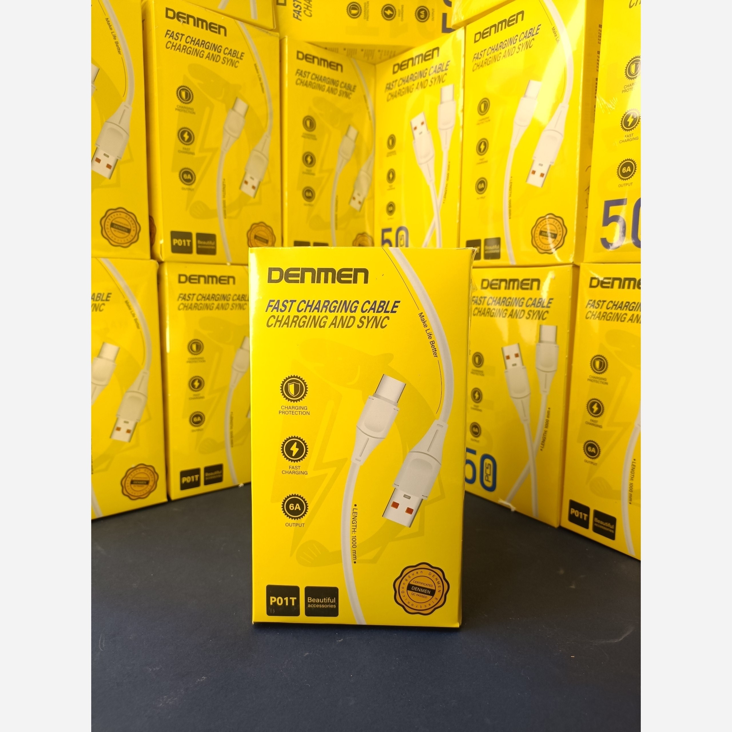 کابل شارژ تایپ سی DENMEN مدل P01T
