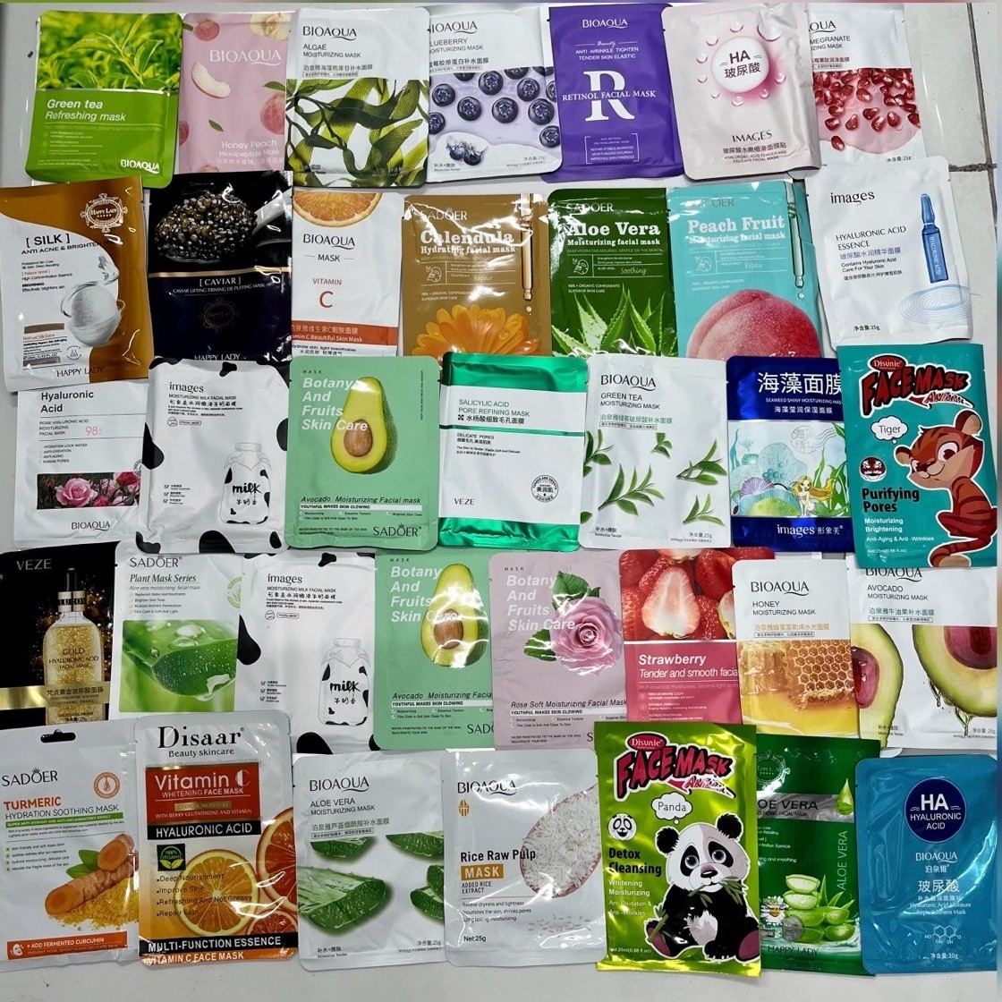 پک 10عددی ماسک ورقه ای رطوبت رسان و آبرسان(آرایشی هوتران)