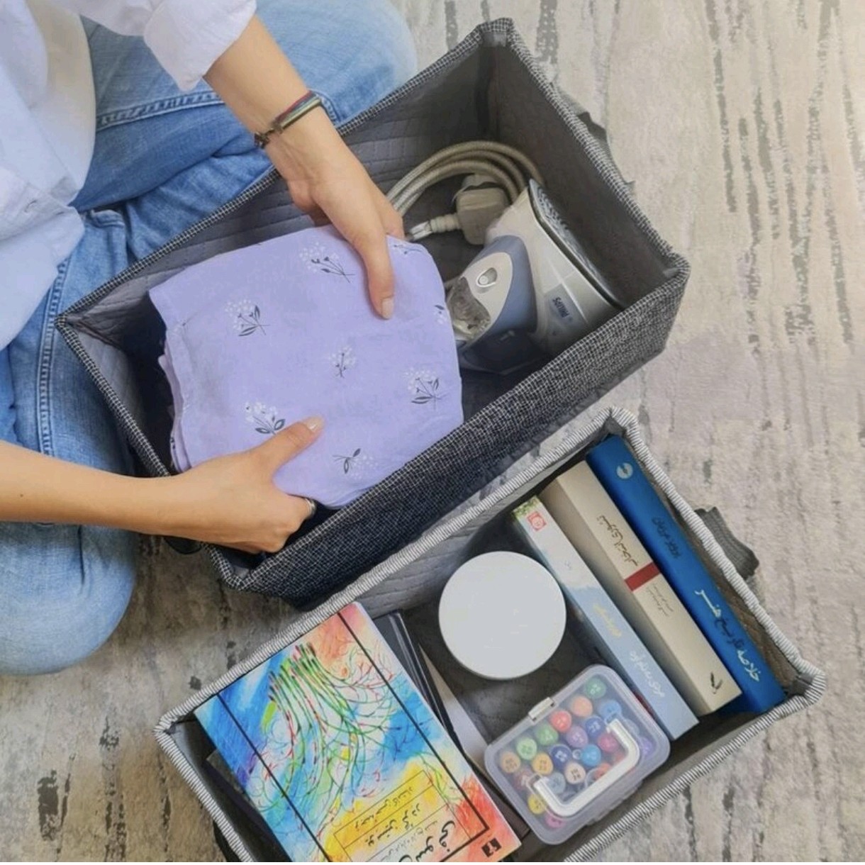 باکس لباس مای هوم مدل سه لایه اسکلت دار
