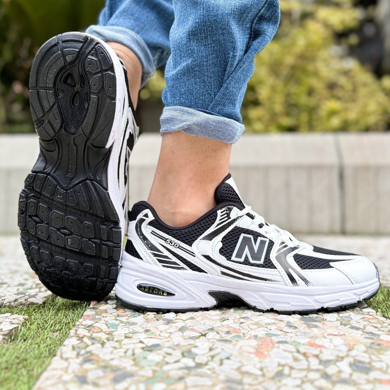 کتونی نیوبالانس 530 مردانه زنانه مشکی سفید New Balance