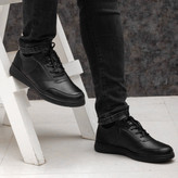 کفش اسپرت مردانه بندی مدل وگاس رنگ مشکی تمام