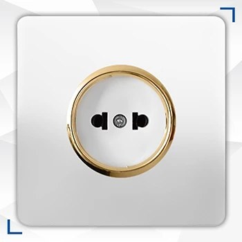 کلید پریز آسیا الکتریک مدل کریستال سفید طلایی (پس کرایه)