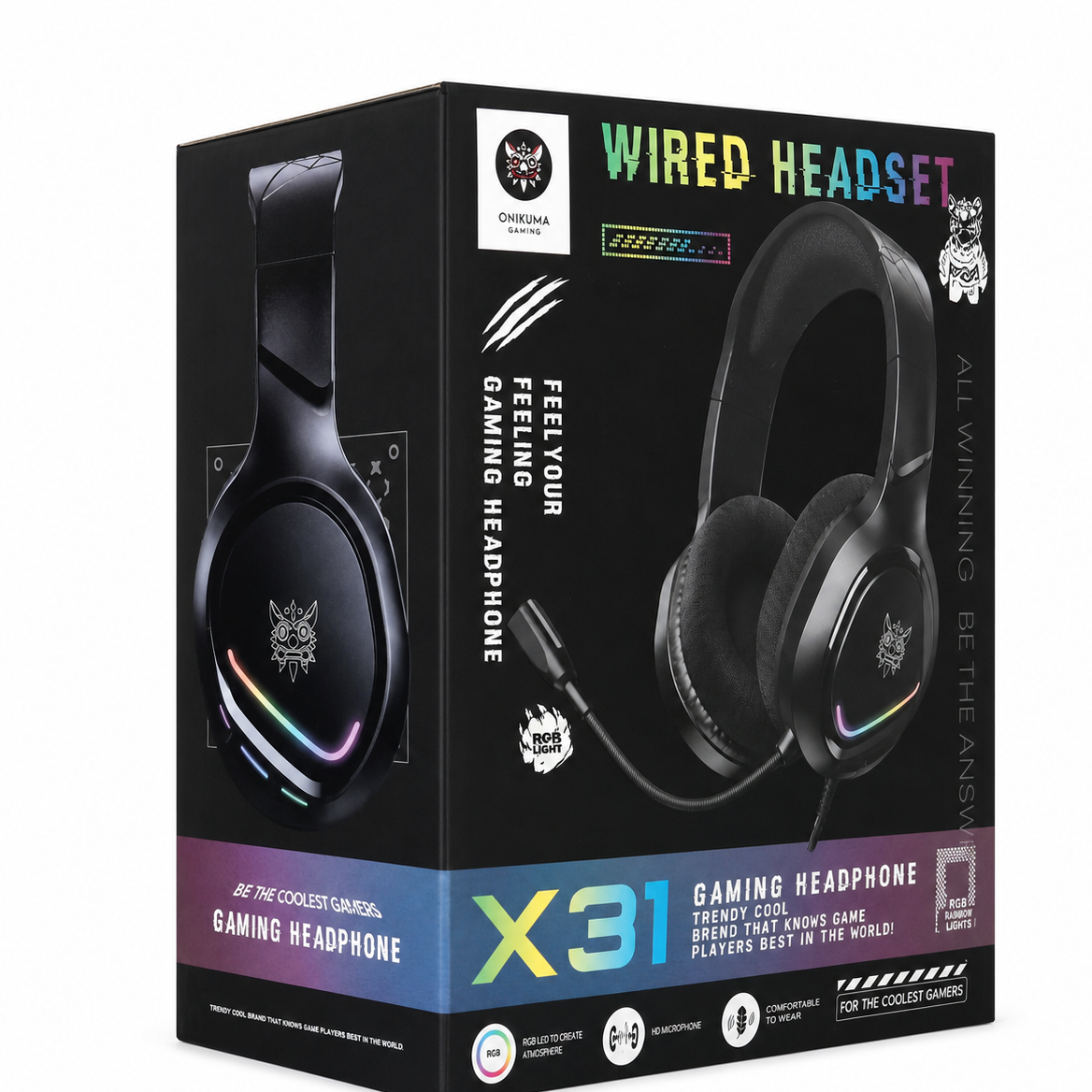 هدفون گیمینگ اونیکوما مدل X31 با نورپردازی RGB