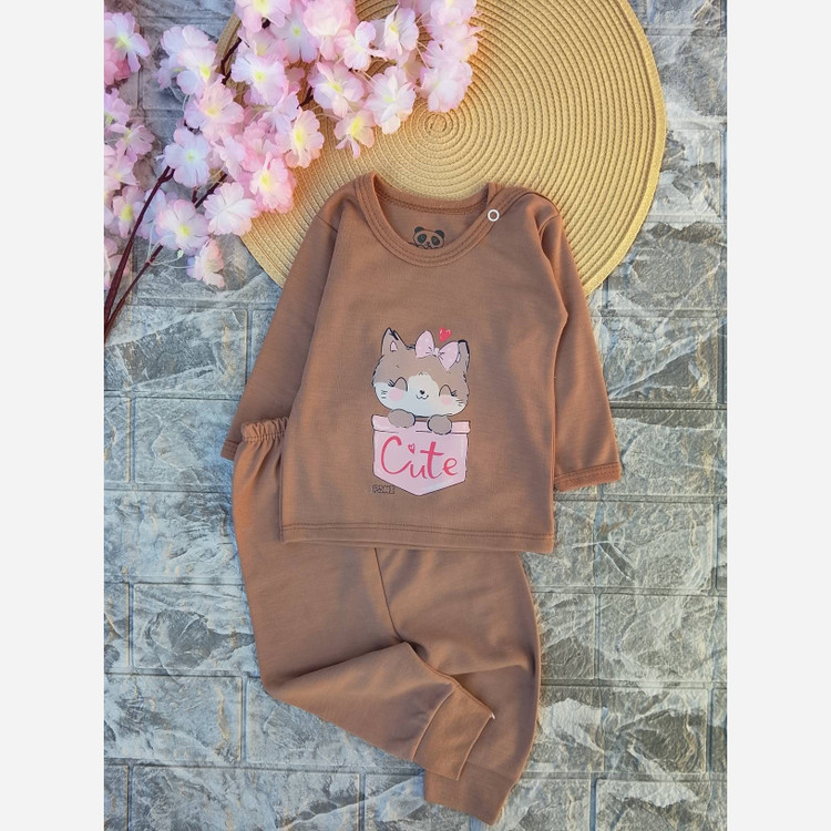 بلوز شلوار نوزادی نخ و پنبه طرح خرس و گربه