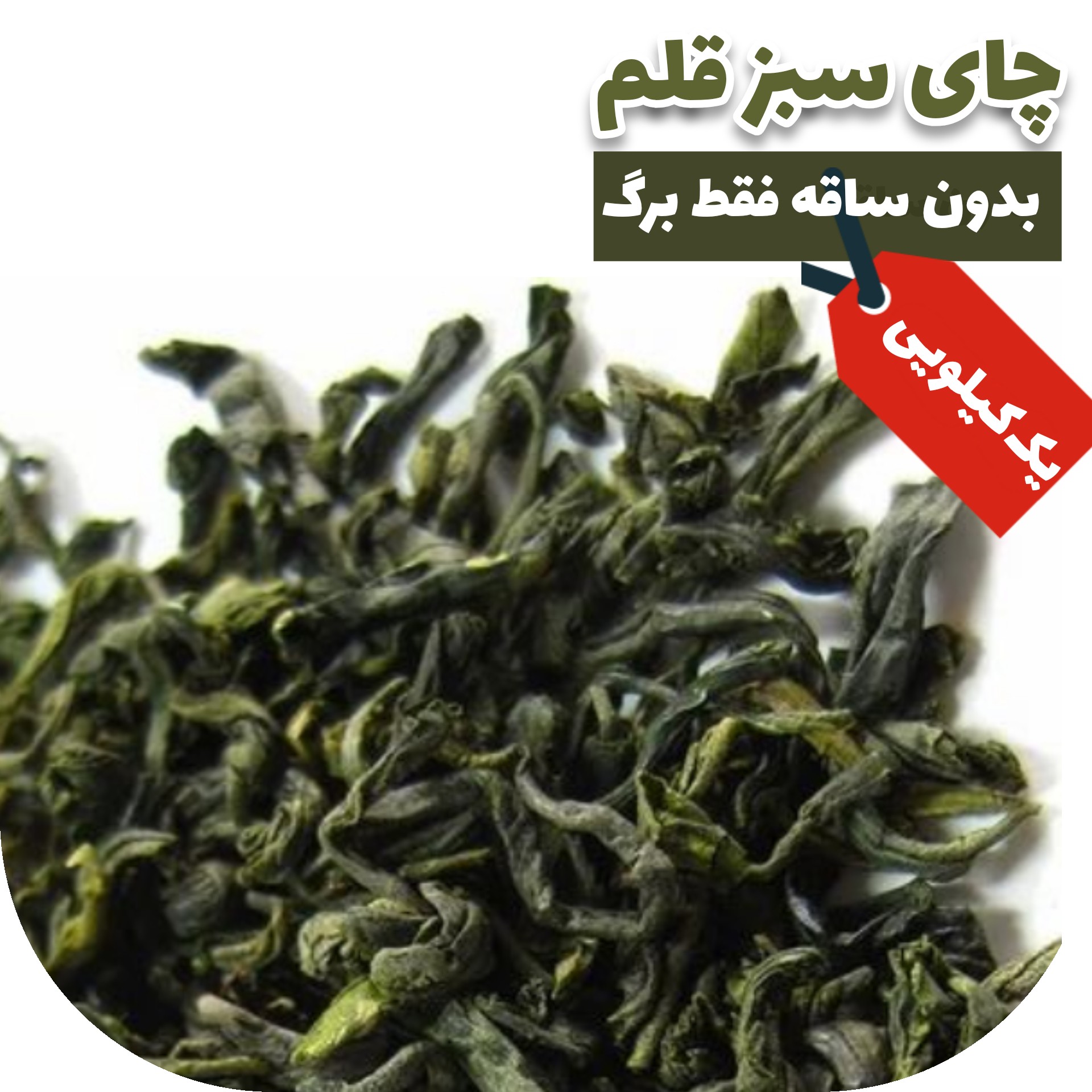 چای سبز لاهیجان اصل قلم بدون ساقه طبیعی محصول بهاره امساله (1000گرمی) فقط برگ