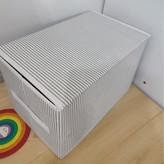 باکس لباس نظم دهنده لباس سایز 2 بقچه اسکلت دار اویم Evim سبد نظمدهنده پنجره دار تاشو راه راه جلو طلقی ایست دار ارگانایزر