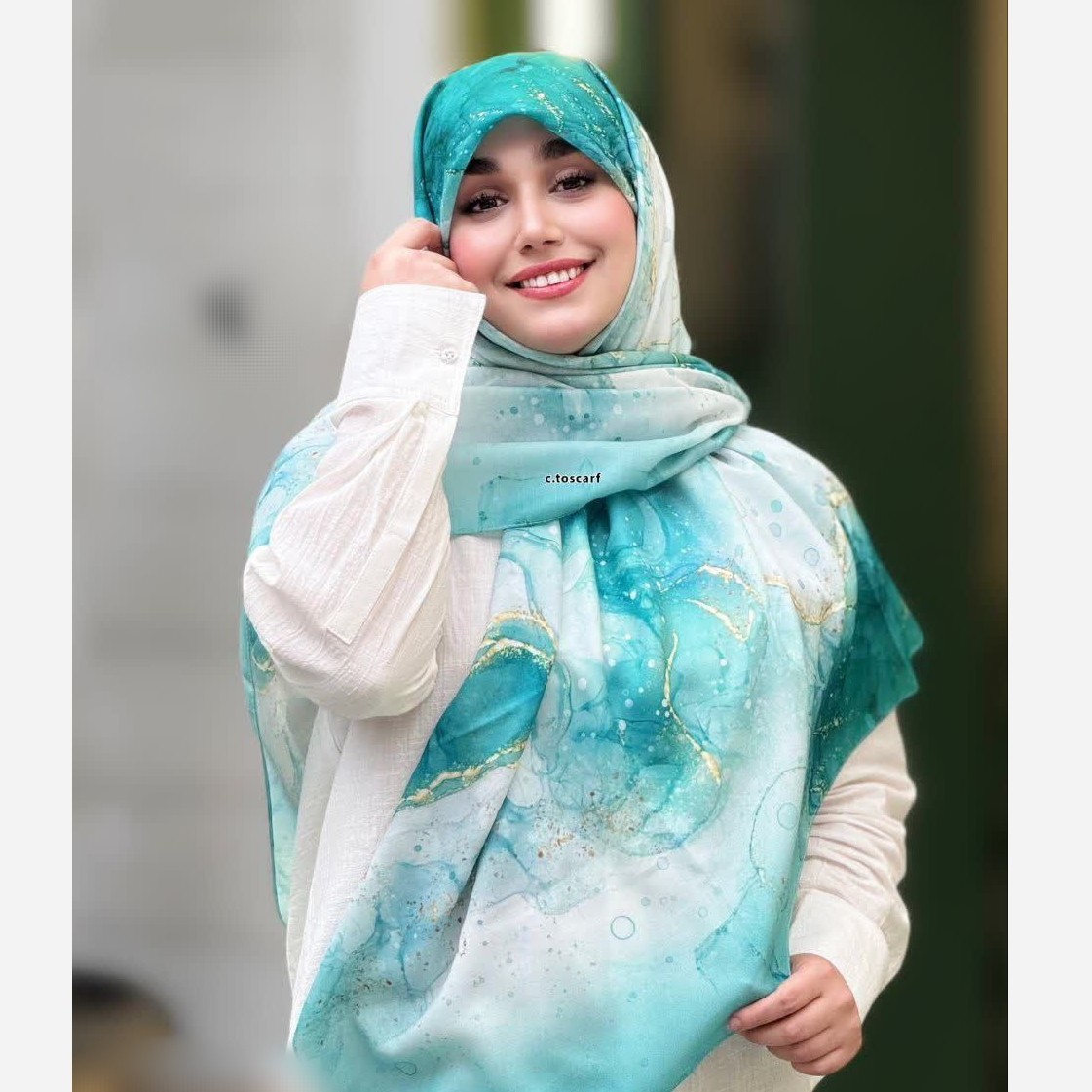 روسری نخی کاستوم طرح رزیتا قواره بزرگ