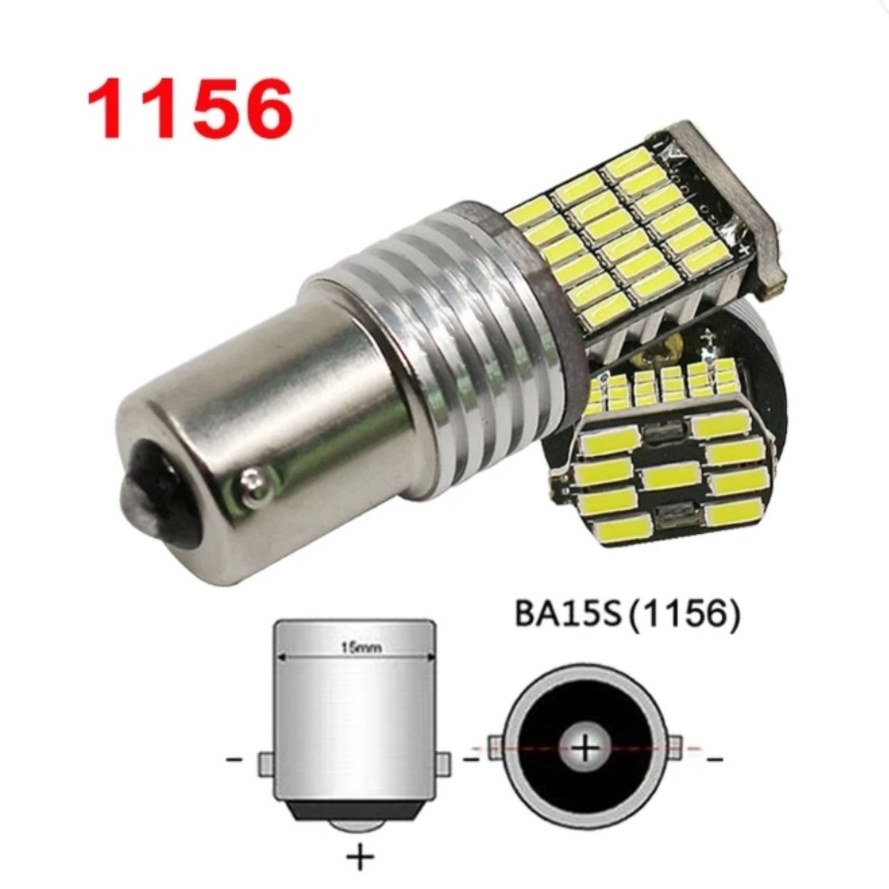 لامپ فندقی smd led خودرو و موتور ، 45تایی smd ( سفید تک عددی) پایه 1156