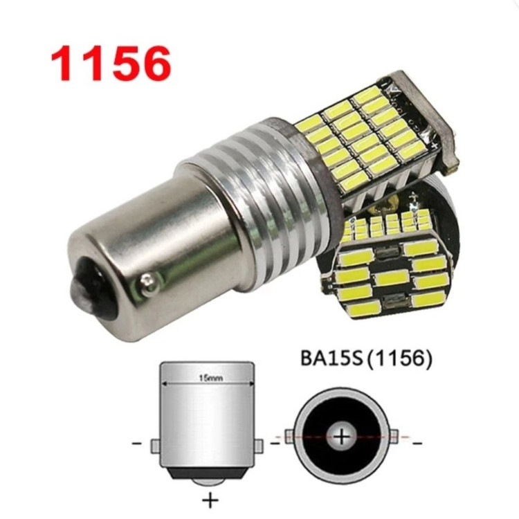 لامپ فندقی smd led خودرو و موتور ، 45تایی smd ( سفید تک عددی) پایه 1156