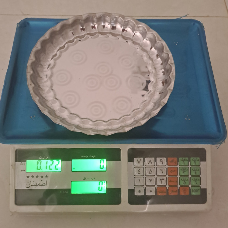 سینی استیل لب کنگره سایز پنج قطر 24 سانت