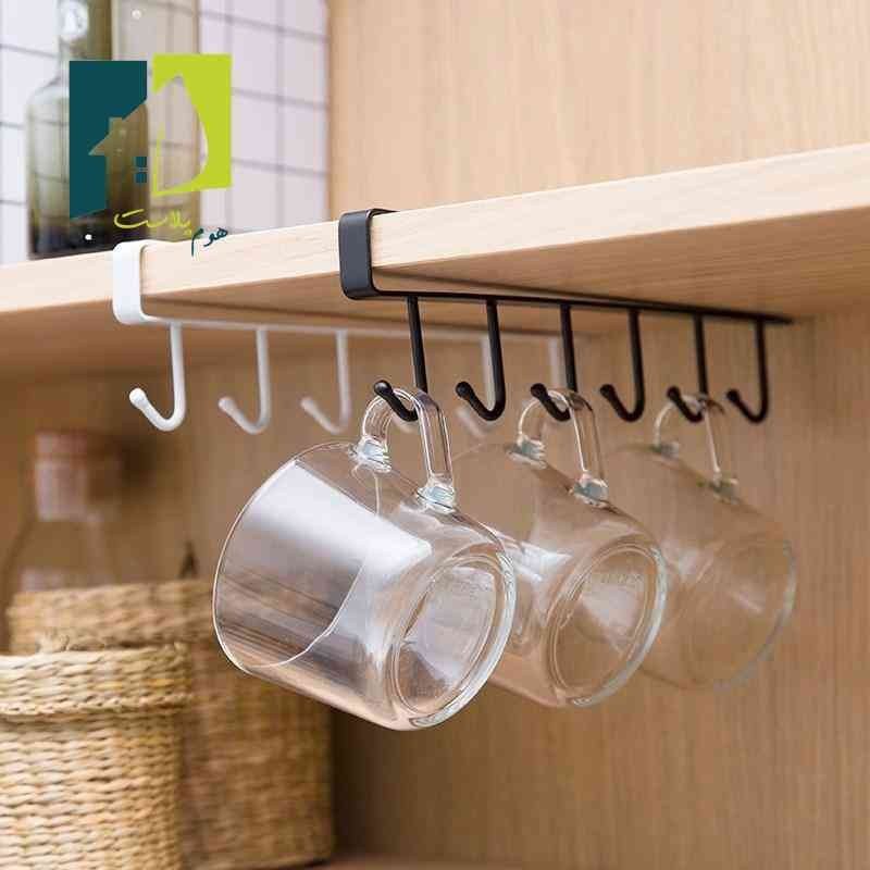 آویز کفگیر ملاقه و ملاقه و فنجان یک طرفه مشکی