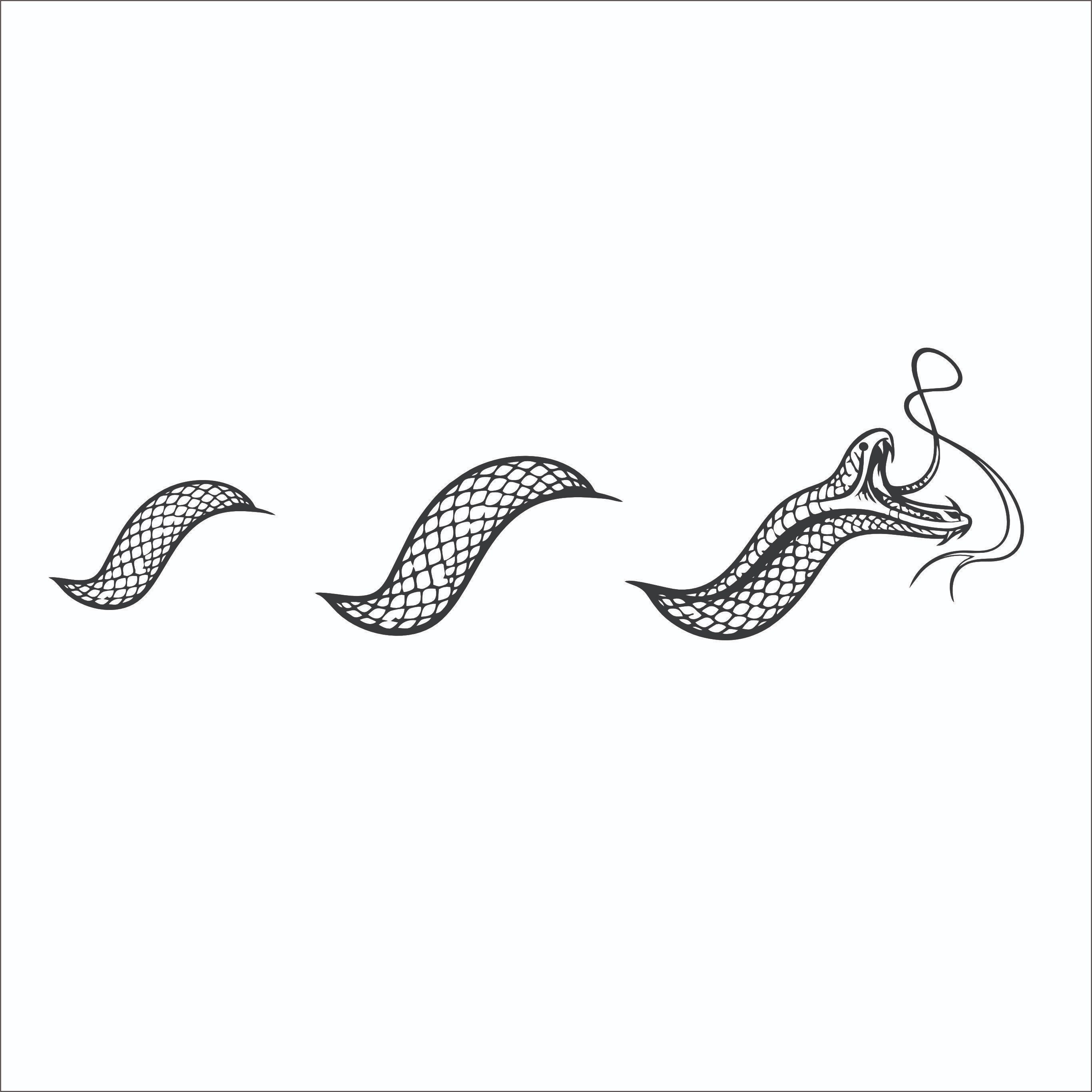 برچسب استیکر طرح مار ( سه تیکه)