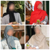 روسری نخی قواره بلند ساده دور دوخت منگوله دار (شامل هدیه)