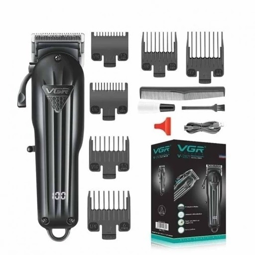 ماشین اصلاح حجم زن سر و صورت و ریش تراش وی جی آر خط زن شارژی V-282 ورژن جدید 282 ( خرید عمده و تکی گناوه مارکت )