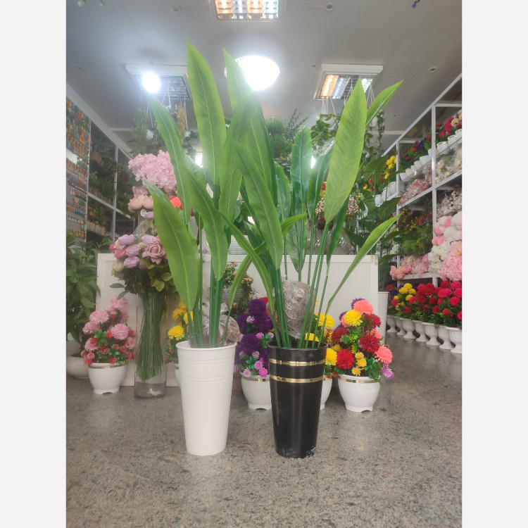 گل مصنوعی بزرگ و درختچه مصنوعی پرنده بهشتی ،ارتفاع 135 تعداد برگ 12 لمسی وارداتی قابل شستشو مشابه اصلی(همراه با گلدان )