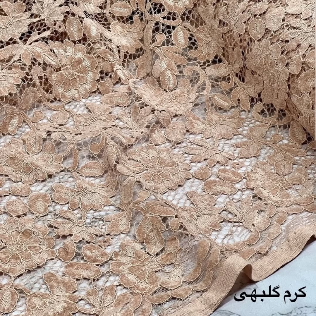 پارچه تور دانتل مخملی لطفا رنگ مورد نظر رو با شماره رنگ داخل چت بفرمایید