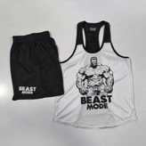 ست رکابی و شورت بدنسازی مردانه مدل BEAST پارچه سوزنی تنفسی