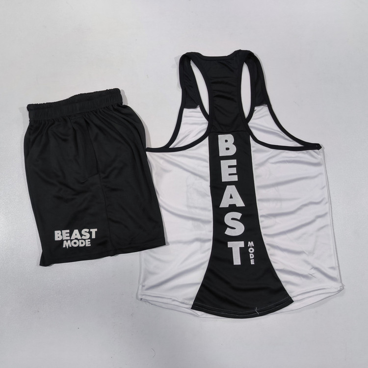 ست رکابی و شورت بدنسازی مردانه مدل BEAST پارچه سوزنی تنفسی