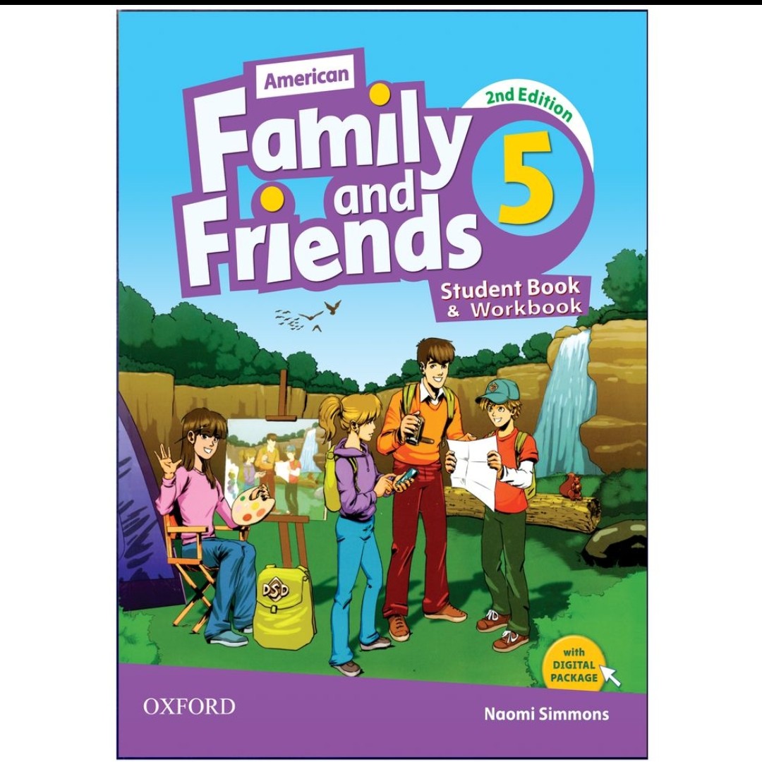 کتاب فمیلی اند فرندز 5 ویرایش دوم سایز رحلی و وزیری به همراه کتاب کار American Family and Friends 5 2nd