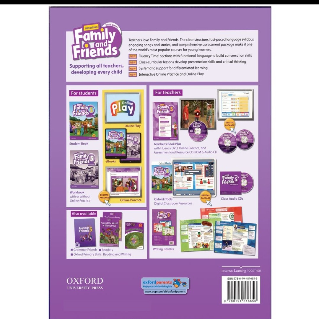 کتاب فمیلی اند فرندز 5 ویرایش دوم سایز رحلی و وزیری به همراه کتاب کار American Family and Friends 5 2nd