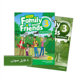 کتاب فمیلی اند فرندز 3 سایز وزیری و رحلی ویرایش دوم به همراه کتاب کار American Family and Friends 3 2nd