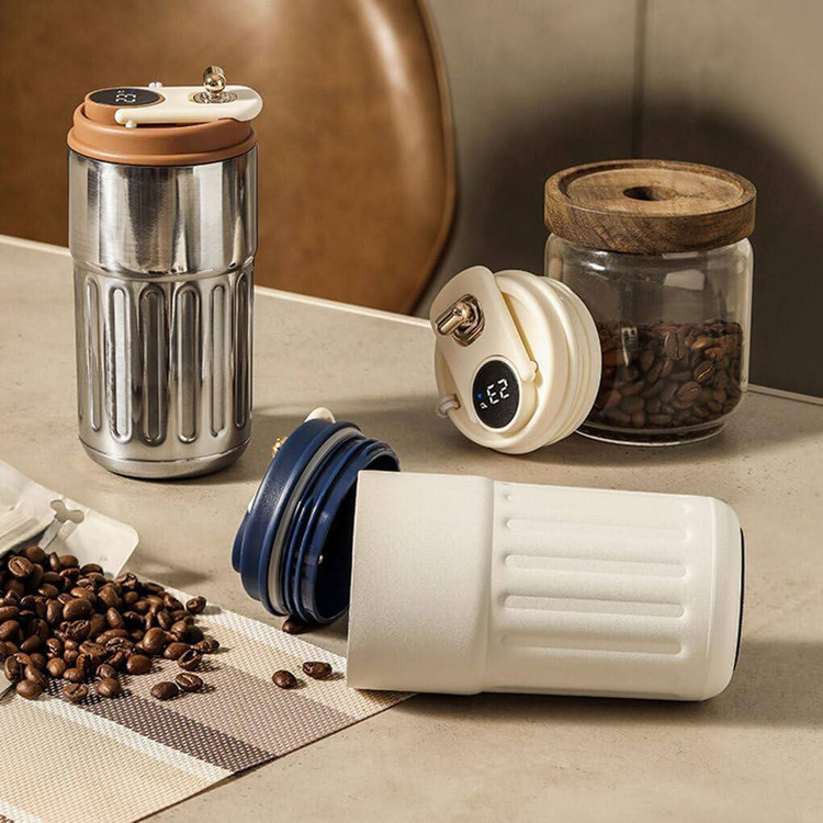 تراول ماگ دماسنجدار مدل Coffee (استیل 316 بنددار) - خرید مستقیم از منطقه آزاد چابهار